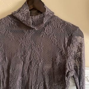 Free People lace turtle neck top